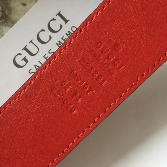 Gucci Queen Margaret leather belt 499637 red