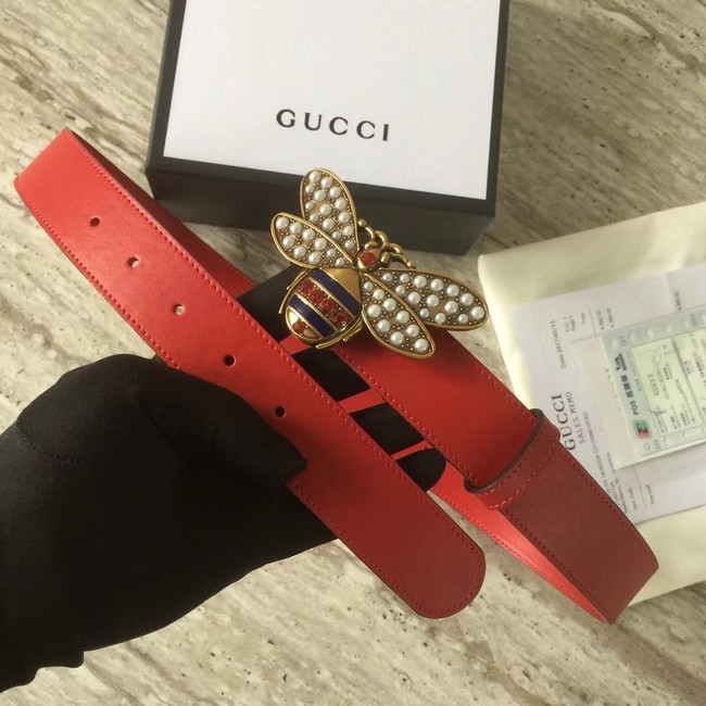 Gucci Queen Margaret leather belt 499637 red