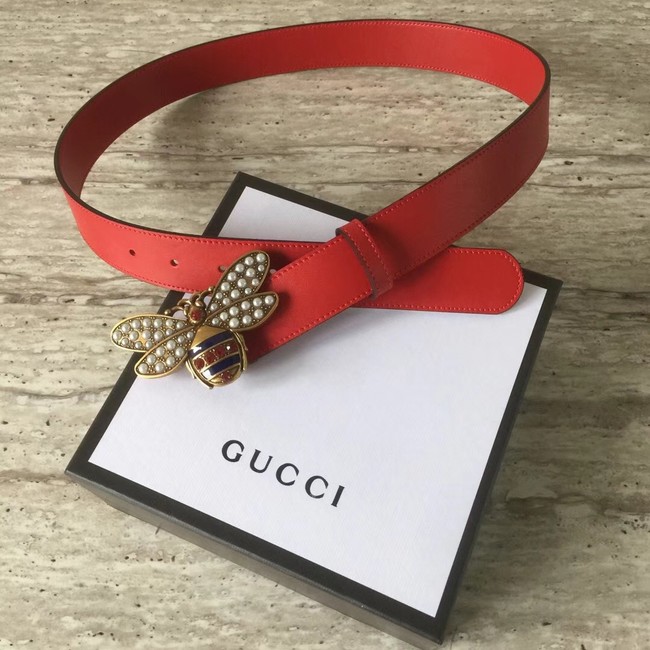 Gucci Queen Margaret leather belt 499637 red