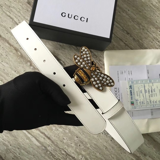 Gucci Queen Margaret leather belt 499637 white