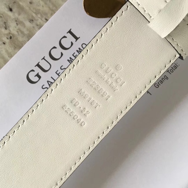 Gucci Queen Margaret leather belt 499637 white