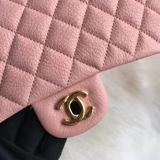 Chanel Flap Shoulder Bag Original Deer leather A1112 pink gold chain