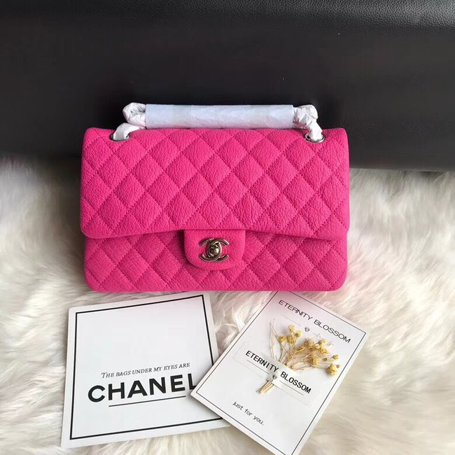 Chanel Flap Shoulder Bag Original Deer leather A1112 rose silver chain