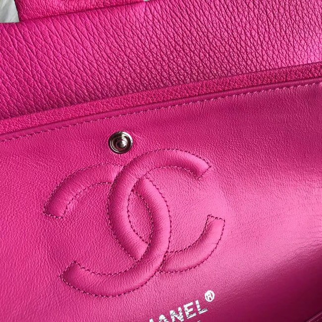 Chanel Flap Shoulder Bag Original Deer leather A1112 rose silver chain