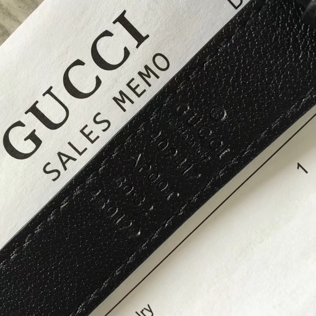 Gucci Leather belt with Double G buckle G55333 black