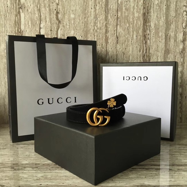 Gucci Leather belt with Double G buckle G55333 black