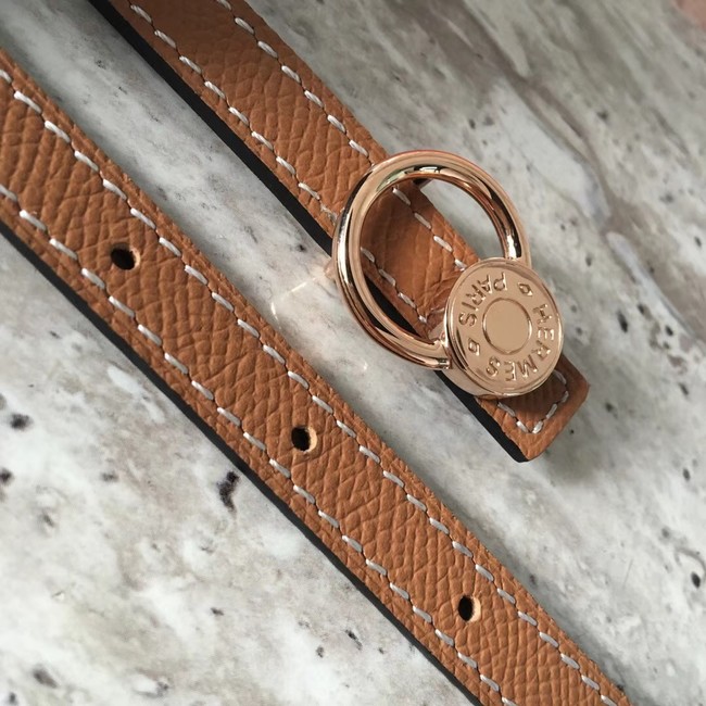 Hermes Mini belt buckle & Reversible leather strap 13 mm H07142 brown