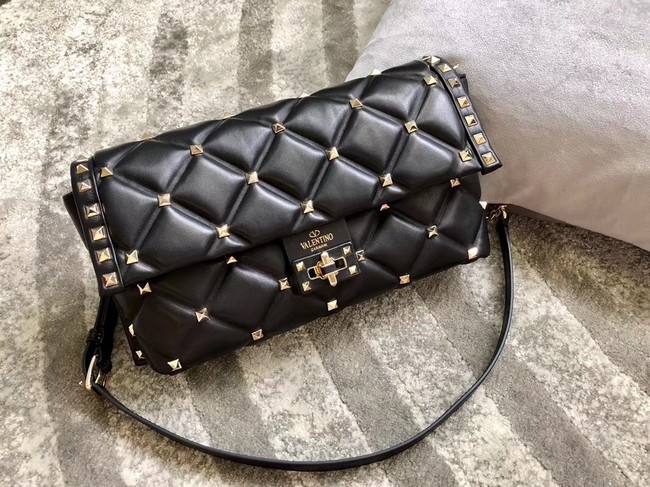 VALENTINO Candystud leather cross-body bag 9741 black