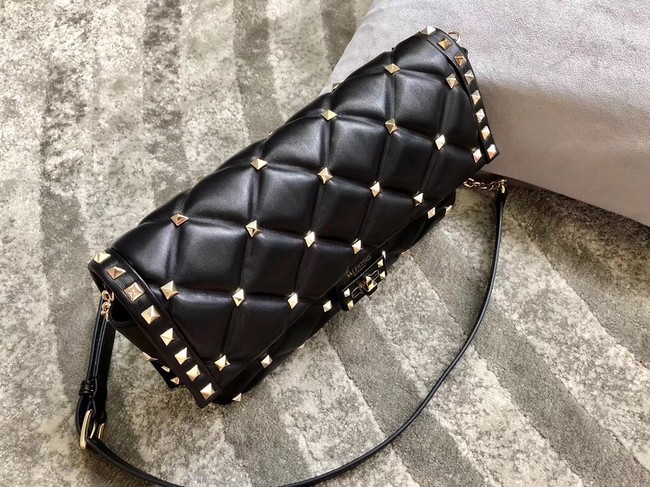 VALENTINO Candystud leather cross-body bag 9741 black