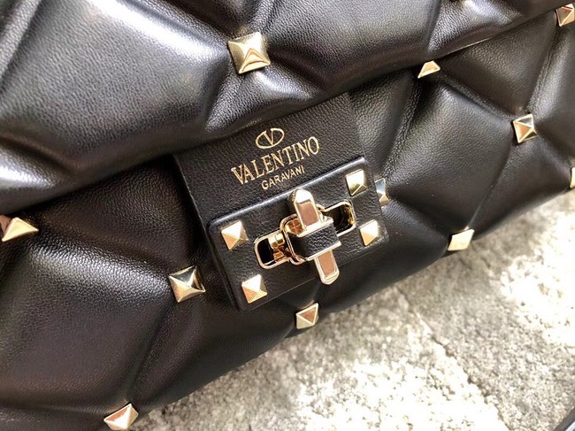 VALENTINO Candystud leather cross-body bag 9741 black