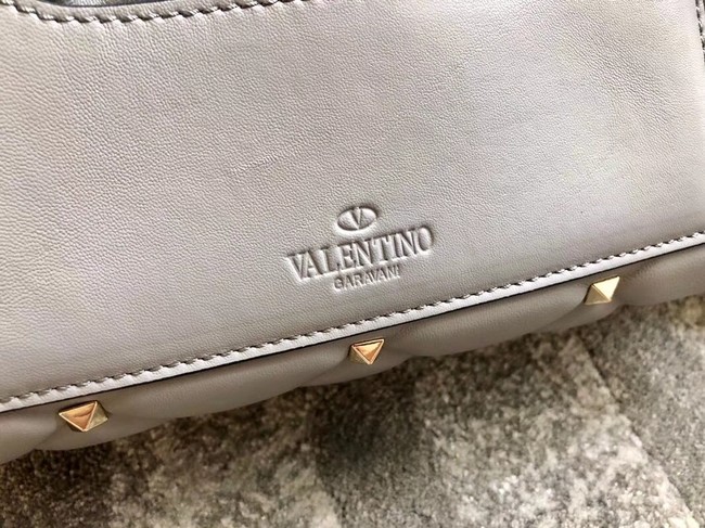 VALENTINO Candystud leather cross-body bag 9741 grey