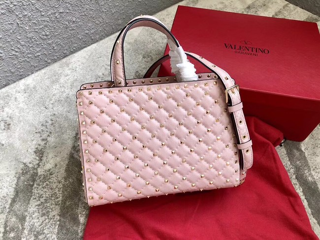 VALENTINO Candystud quilted leather tote 0061 pink