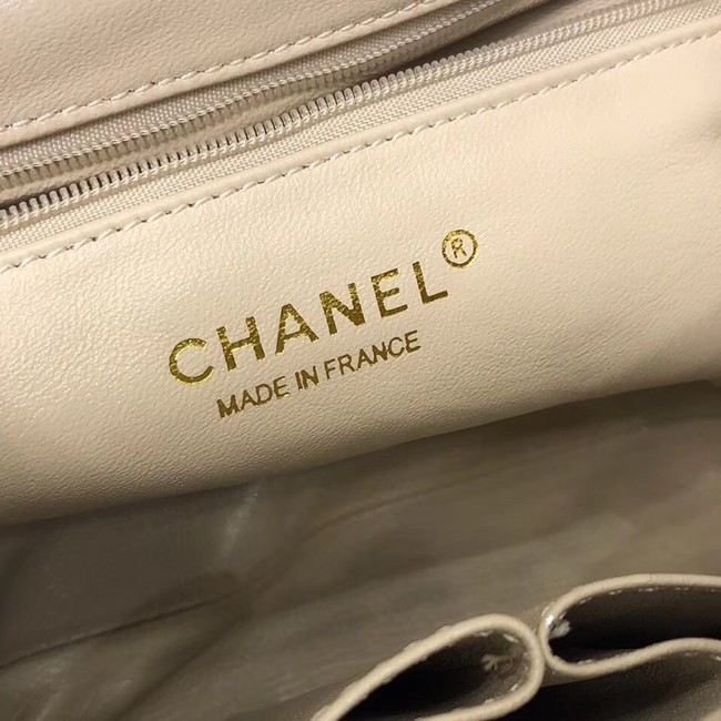 Chanel Flap Bag Calfskin & Gold-Tone Metal A57491 Light Beige