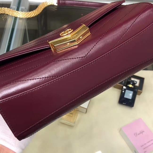 Chanel Flap Bag Calfskin & Gold-Tone Metal A57491 fuchsia
