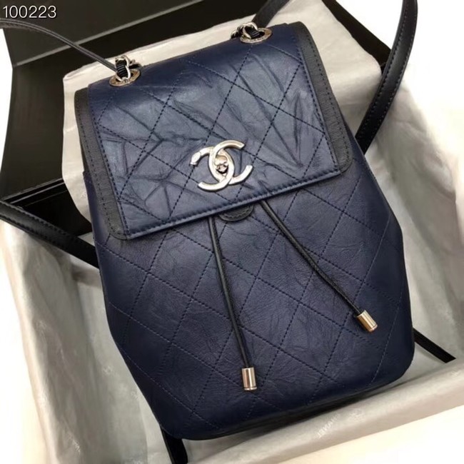 Chanel Backpack Calfskin A57497 dark blue