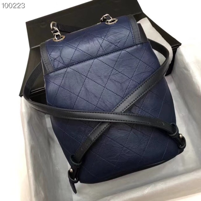 Chanel Backpack Calfskin A57497 dark blue