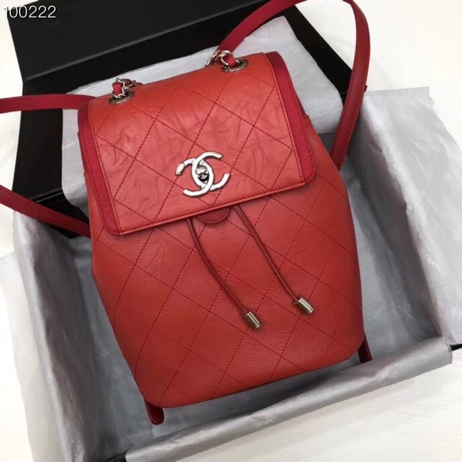 Chanel Backpack Calfskin A57497 red