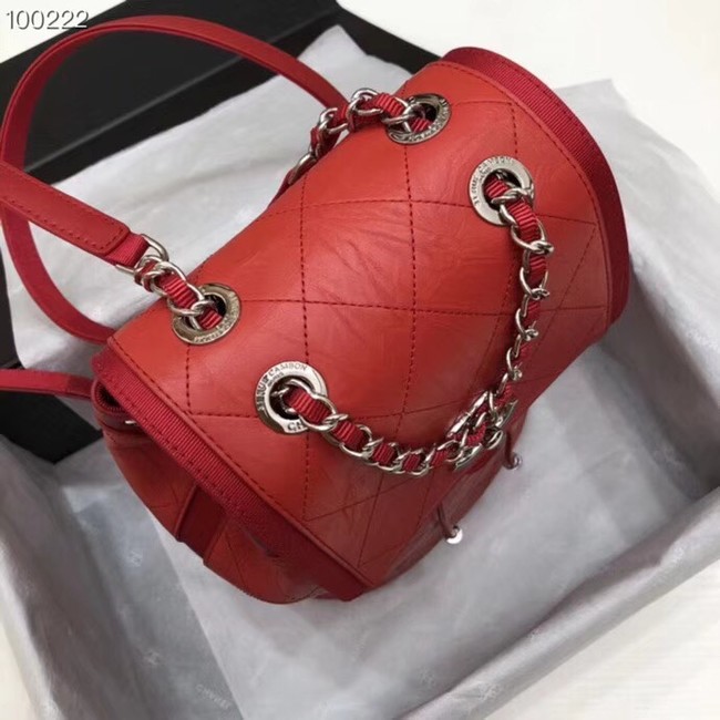 Chanel Backpack Calfskin A57497 red