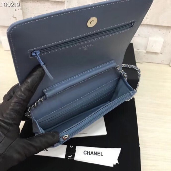 Chanel Clutch with Chain A33814 blue