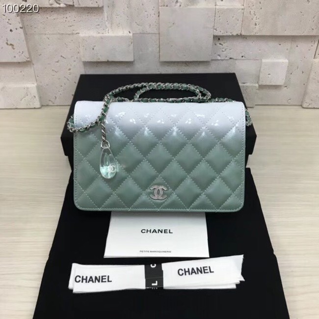Chanel Clutch with Chain A33814 green