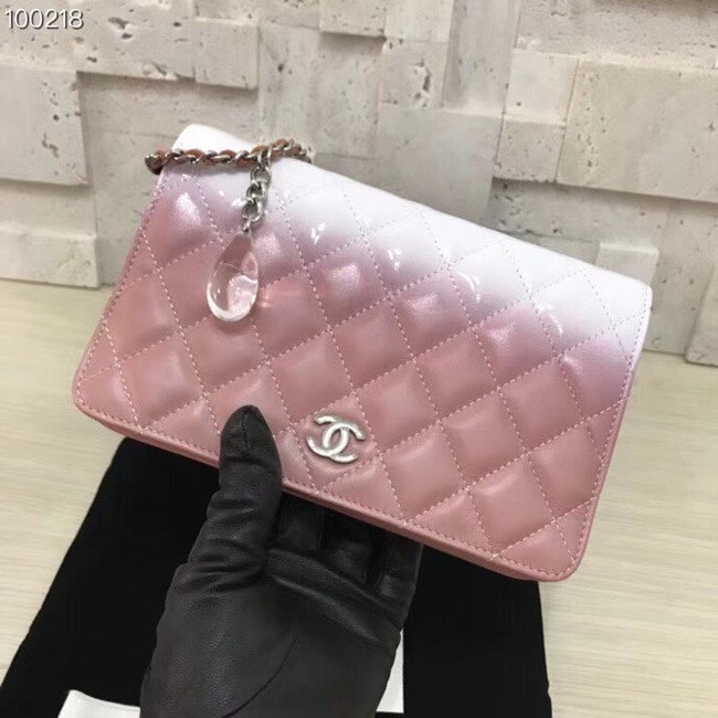 Chanel Clutch with Chain A33814 pink
