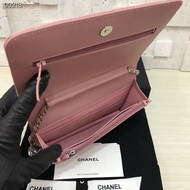 Chanel Clutch with Chain A33814 pink