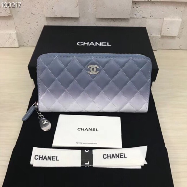 Chanel Zipped Wallet A70248 blue