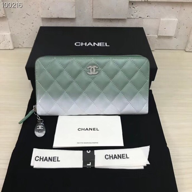 Chanel Zipped Wallet A70248 green