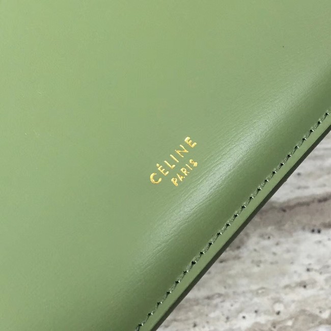 CELINE MEDIUM CLASP HANDBAG IN BOX CALFSKIN WITH PATINA 180923 green