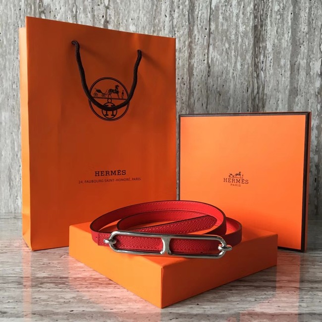 Hermes Roulis belt buckle & Reversible leather strap 13 mm H065539 red