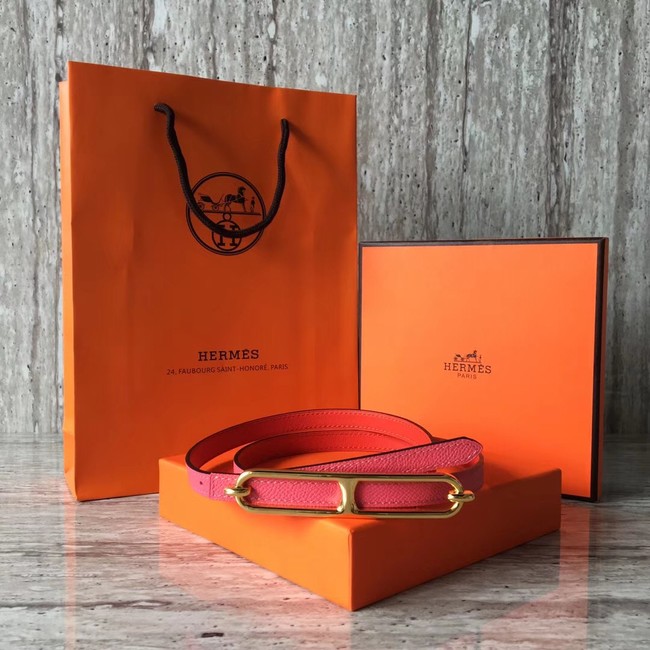 Hermes Roulis buckle & Reversible leather strap 13 mm H065538 rose