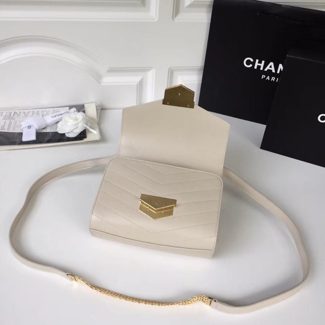 Chanel Flap Bag Original Calfskin & Gold-Tone Metal A57490 Light Beige