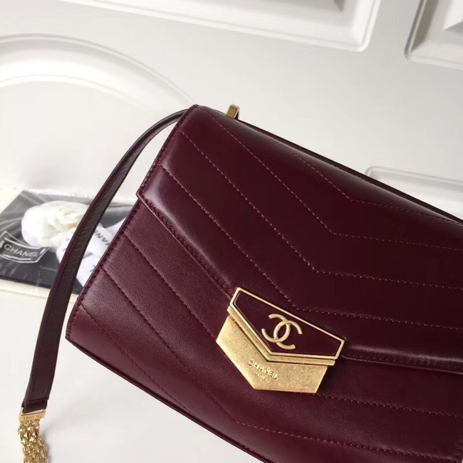 Chanel Flap Bag Original Calfskin & Gold-Tone Metal A57490 fuchsia