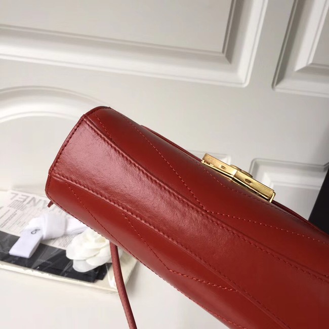 Chanel Flap Bag Original Calfskin & Gold-Tone Metal A57490 red