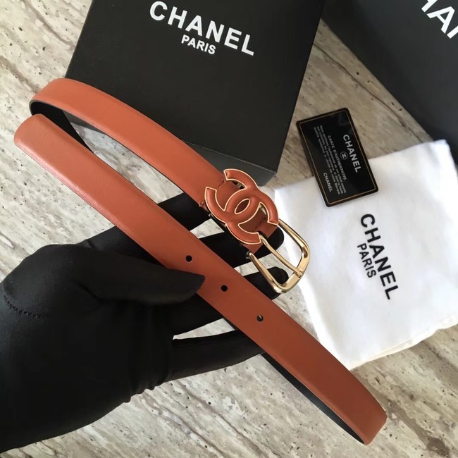 Chanel Original Calf leather Belt 56989 Camel