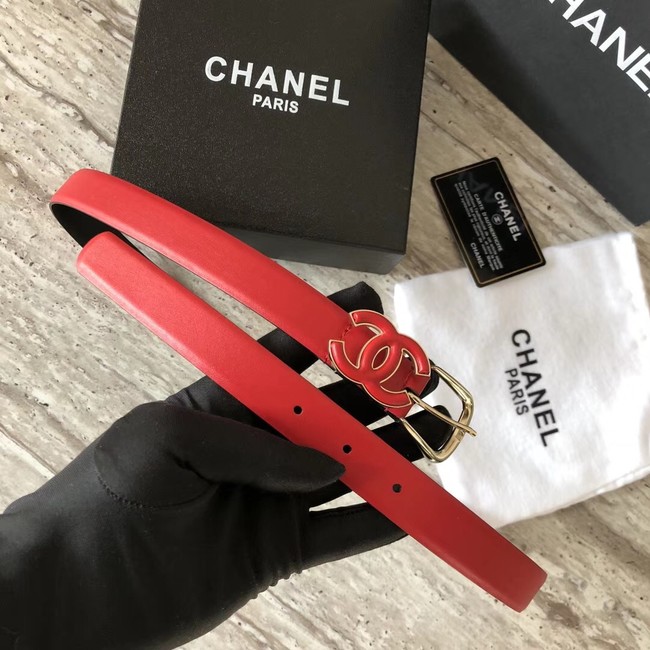 Chanel Original Calf leather Belt 56989 red