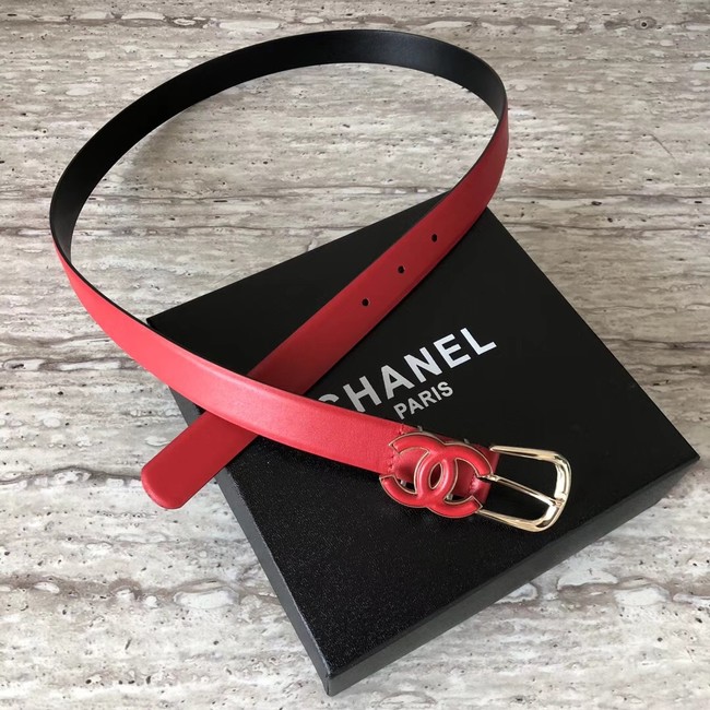 Chanel Original Calf leather Belt 56989 red