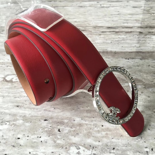 Chanel Original Calf leather Belt 56990 red