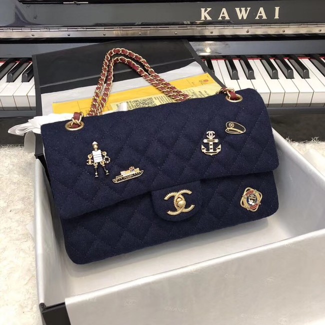 Chanel Original Classic Handbag A01112 Navy Blue