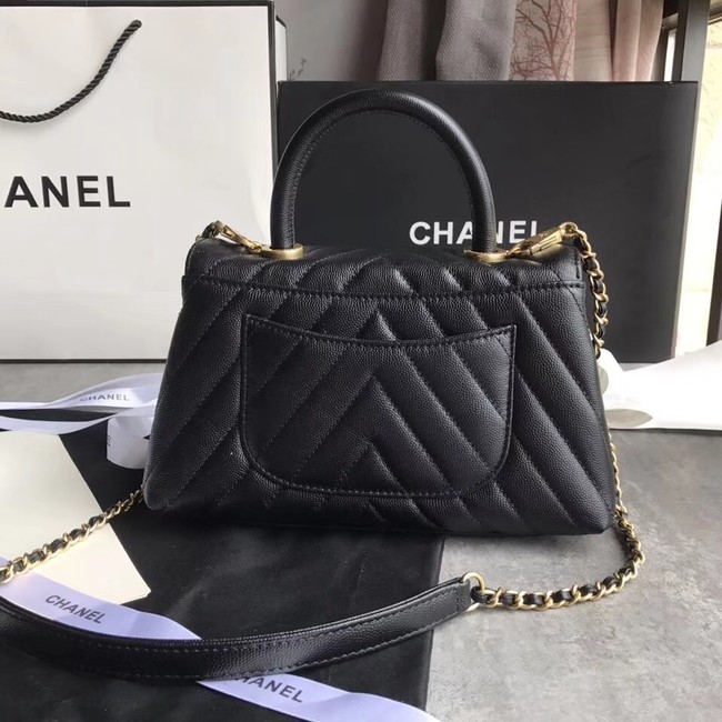 Chanel Small Flap Bag with Top Handle A92990 black