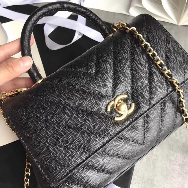 Chanel Small Flap Bag with Top Handle A92990 black