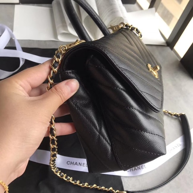 Chanel Small Flap Bag with Top Handle A92990 black