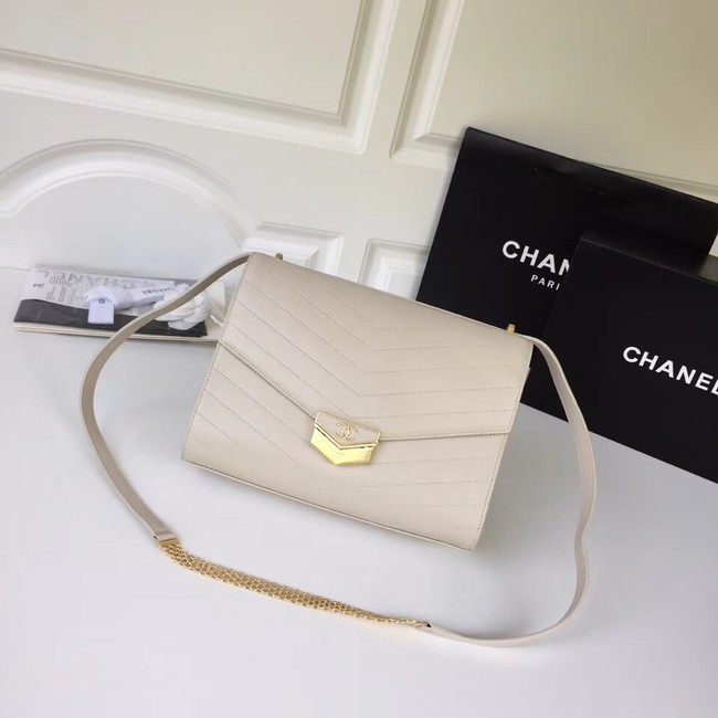 Chanel Flap Bag Original Calfskin & Gold-Tone Metal A57492 Beige