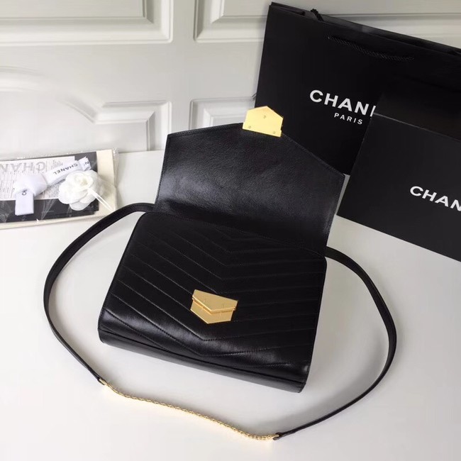 Chanel Flap Bag Original Calfskin & Gold-Tone Metal A57492 black