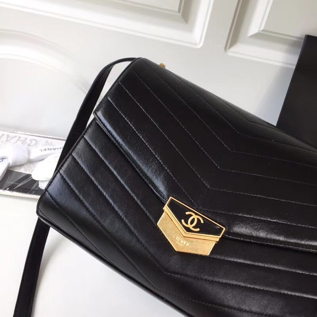 Chanel Flap Bag Original Calfskin & Gold-Tone Metal A57492 black