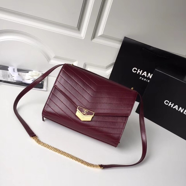 Chanel Flap Bag Original Calfskin & Gold-Tone Metal A57492 fuchsia