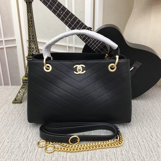 Chanel Flap Bag with Top Handle A57147 black