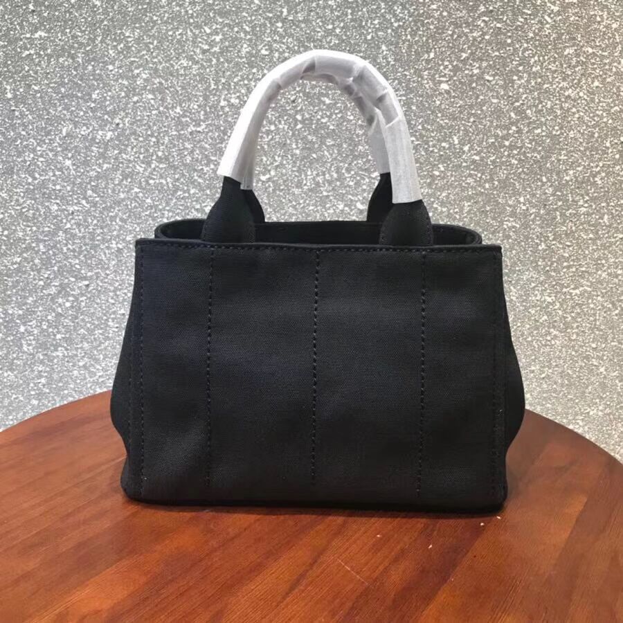 Prada Fabric Printed Tote 1BG439 black