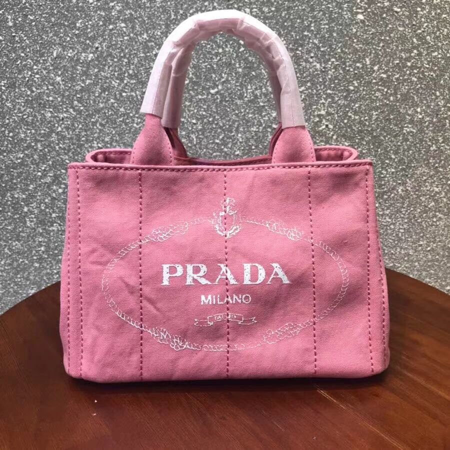Prada Fabric Printed Tote 1BG439 pink