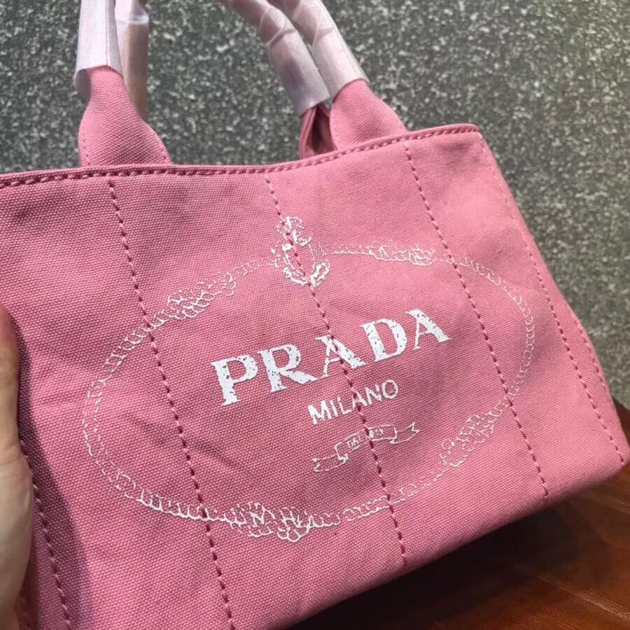 Prada Fabric Printed Tote 1BG439 pink